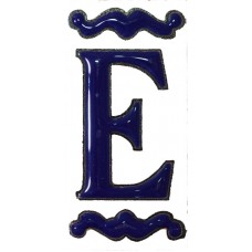Litera E model albastru